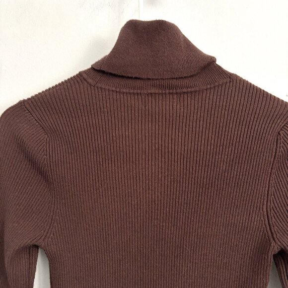 Camila Coelho Roscoe Cutout Turtleneck Sweater in Brown Women’s Size Small - Picture 8 of 8